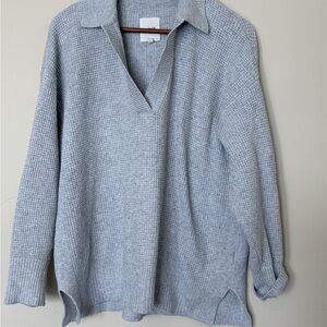 Aerie Light Gray V-Neck oversized Sweater